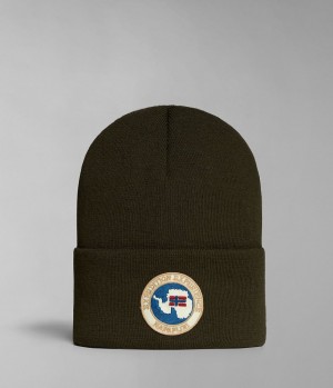 Chapeaux Napapijri Mountain Beanie Femme Kaki Vert | 0728FPYJK