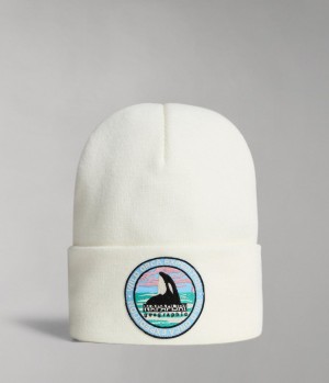 Chapeaux Napapijri Mountain Beanie Homme Blanche | 2980RFNDP