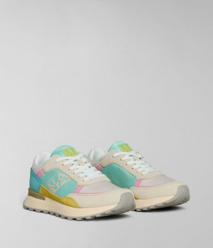 Chaussures de Sport Napapijri Carley Trainers Femme Beige Bleu Clair | 9530TENFD