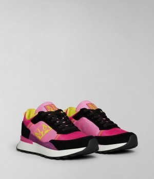Chaussures de Sport Napapijri Carley Trainers Femme Noir Rose | 4512FAWUO