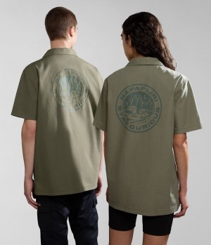 Chemises Napapijri Boyd Short Sleeve Shirt Homme Vert | 6478KHSGD