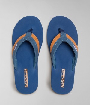 Claquette Napapijri Elm Flip-Flops Homme Bleu Foncé | 3461LDTAF