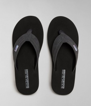 Claquette Napapijri Elm Flip-Flops Homme Noir | 6251QUVPM