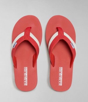 Claquette Napapijri Elm Flip-Flops Homme Rouge | 7562LDTYG
