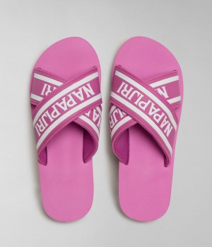 Claquette Napapijri Stick Sliders Femme Rose | 4513DXNHF