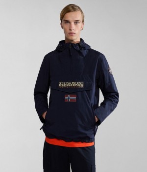 Coupe-vent Napapijri Rainforest Pocket Summer Anorak Jacket Homme Bleu Foncé | 9814AZMNB