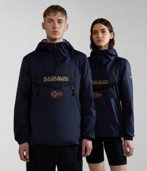Coupe-vent Napapijri Rainforest Ripstop Anorak Jacket - Unisex Homme Bleu Foncé | 5840RWKCG