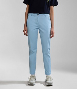 Pantalon Chino Napapijri Meridian Chino Trousers Femme Bleu Clair | 6908EJCLR