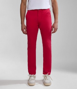 Pantalon Chino Napapijri Puyo Summer Chino Trousers Homme Rouge | 2051FMHJU