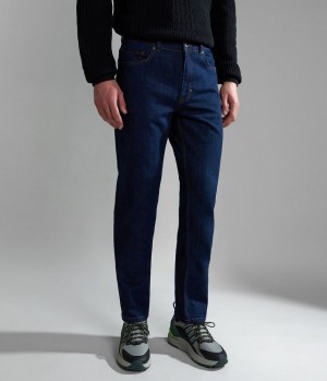 Pantalon Chino Napapijri Solveig Denim Homme Bleu Foncé | 8417TKMUJ