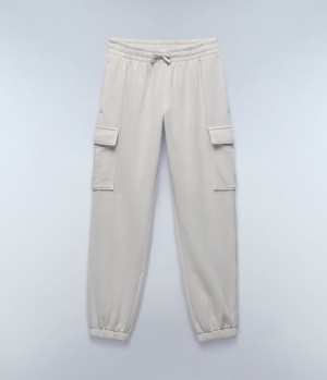 Pantalon Jogger Napapijri Castor Joggers Femme Beige Argent | 6127MPBOQ