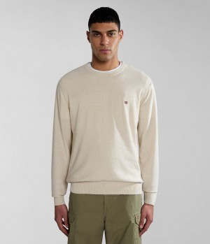 Pulls Napapijri Linen Jumper Homme Blanche | 2649NOKXM