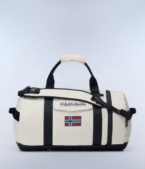 Sac Polochon Napapijri Bering Travel Duffle Bag Femme Beige Argent | 5302UARZX