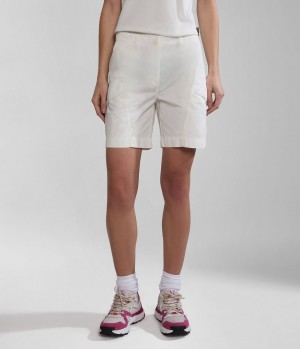 Short Napapijri Narin Bermuda Shorts Femme Blanche | 6439ECOIY