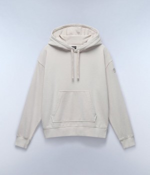 Sweat a Capuche Napapijri Castor Hoodie Femme Beige Argent | 7453NMGZV