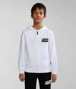 Sweat a Capuche Napapijri Kitik Full-Zip Hoodie (4-16 YEARS) Enfant Blanche | 8013NEJVG