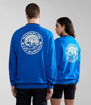Sweats Napapijri Faber Sweatshirt Femme Bleu | 2130XBKPE