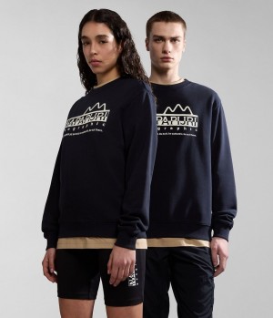 Sweats Napapijri Faber Sweatshirt Femme Noir | 4751XGTBR