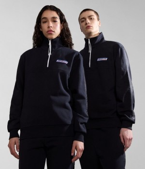 Sweats Napapijri Grober Half-Zip Sweatshirt Femme Noir | 6293FNZEK