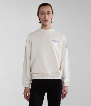 Sweats Napapijri Keith Sweatshirt Femme Blanche | 0451GHAWD