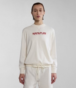 Sweats Napapijri Kreis Sweatshirt Femme Blanche | 7930RCJFZ