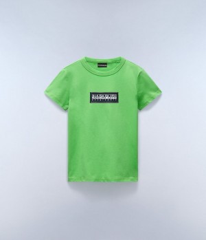 T Shirts Napapijri Chamois Short Sleeve T-Shirt (4-16 YEARS) Enfant Vert | 4168TPMBV