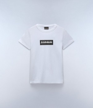 T Shirts Napapijri Chamois Short Sleeve T-Shirt (4-16 YEARS) Enfant Blanche | 0163RJXST