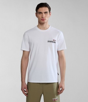 T Shirts Napapijri Colville Short Sleeve T-Shirt Homme Blanche | 0398NULJY