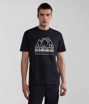 T Shirts Napapijri Faber Short Sleeve T-Shirt Homme Noir | 7286ICORL