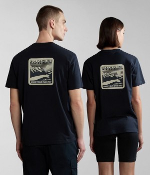 T Shirts Napapijri Gouin Short Sleeve T-Shirt Homme Noir | 3257BNVMP