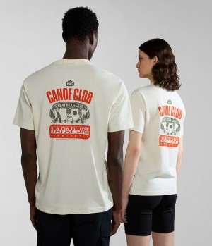 T Shirts Napapijri Gouin Short Sleeve T-Shirt Homme Blanche | 5239ARNOF