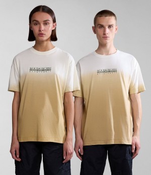 T Shirts Napapijri Howard Short Sleeve T-Shirt Femme Beige | 1960VYQFJ