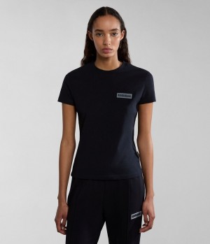 T Shirts Napapijri Iaato Short Sleeve T-Shirt Femme Noir | 3806ANGDV