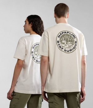 T Shirts Napapijri Kotcho Short Sleeve T-Shirt Femme Blanche | 8706AGDZV