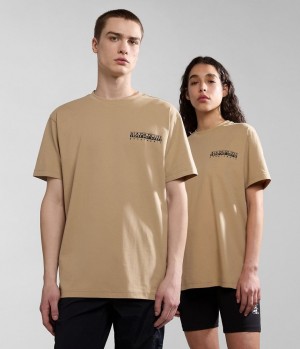 T Shirts Napapijri Kotcho Short Sleeve T-Shirt Femme Beige | 1025TYFAV