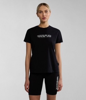 T Shirts Napapijri Kreis Short Sleeve T-Shirt Femme Noir | 5714PBXEK