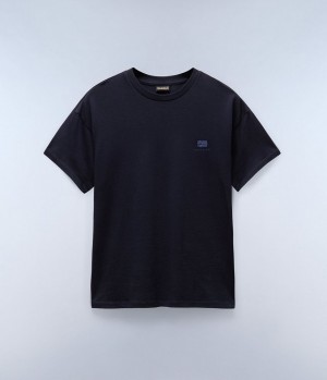 T Shirts Napapijri Nina Short Sleeve T-shirt Femme Bleu Foncé | 6587EUTRD