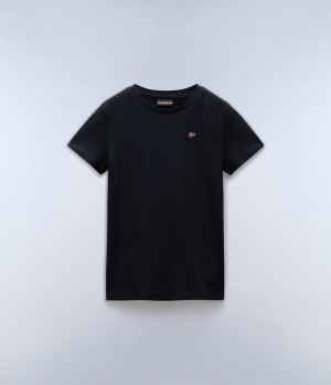 T Shirts Napapijri Salis Short Sleeve T-Shirt (4-16 YEARS) Enfant Noir | 2104GOJAH