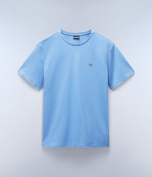T Shirts Napapijri Salis Short Sleeve T-Shirt Homme Bleu Grise | 6178LZCBT