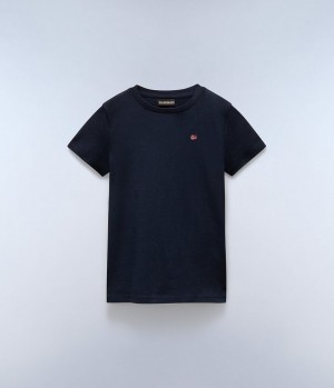 T Shirts Napapijri Salis Short Sleeve T-Shirt (4-16 YEARS) Enfant Bleu Foncé | 7216GPBEN