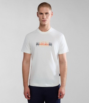 T Shirts Napapijri Smallwood Short Sleeve T-Shirt Homme Blanche | 7963YSZRG