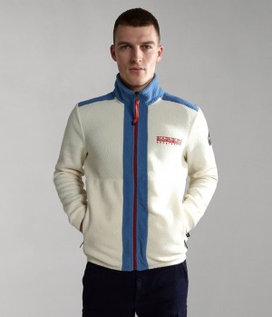 Toison Napapijri Anderby Full-Zip Fleece Homme Blanche | 8103MLGWC
