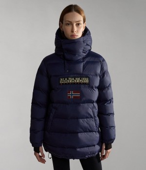 Veste Puffer Napapijri Northfarer Puffer Anorak Femme Bleu Foncé | 2937EFBAR