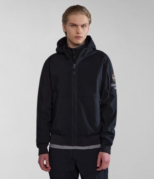 Vestes De Pluie Napapijri Melville Mono-material Shell Jacket Homme Noir | 9270SGZHV