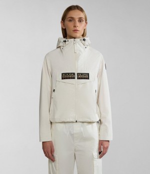 Vestes De Pluie Napapijri Rainforest Open Summer Jacket Femme Blanche | 9847VWOYA