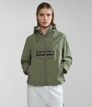 Vestes De Pluie Napapijri Rainforest Open Summer Jacket Femme Vert | 4708VSRLD