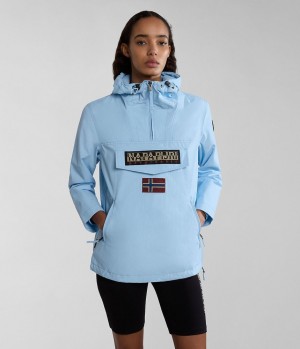 Vestes De Pluie Napapijri Rainforest Pocket Summer Anorak Jacket Femme Bleu Clair | 2096XKQNG