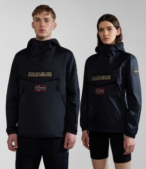 Vestes De Pluie Napapijri Rainforest Ripstop Anorak Jacket - Unisex Homme Noir | 2018SHBYN