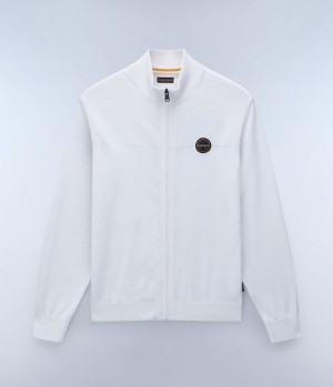 Zip Jumpers Napapijri Derri Full-Zip Jumper Homme Blanche | 0138QMTEX