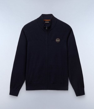 Zip Jumpers Napapijri Derri Full-Zip Jumper Homme Bleu Foncé | 8107OVCIH